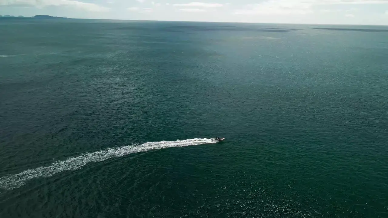 Boat travelling through the waters at high speed