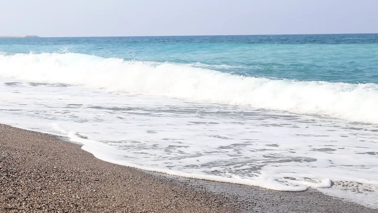 Sea Waves In Antalya Beach Mediterranean