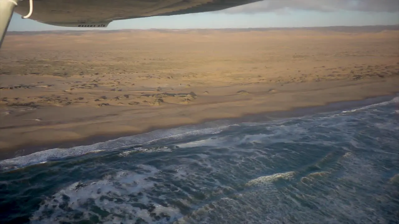 Slomo of Namibia Skeleton Coast shot from a Small Airplane