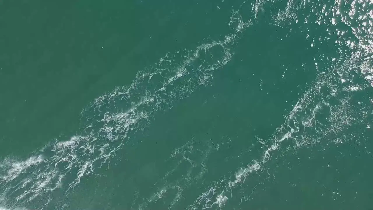 Top Down View Surfers Paddleboarder Catching Wave in Clear Summer Ocean Water