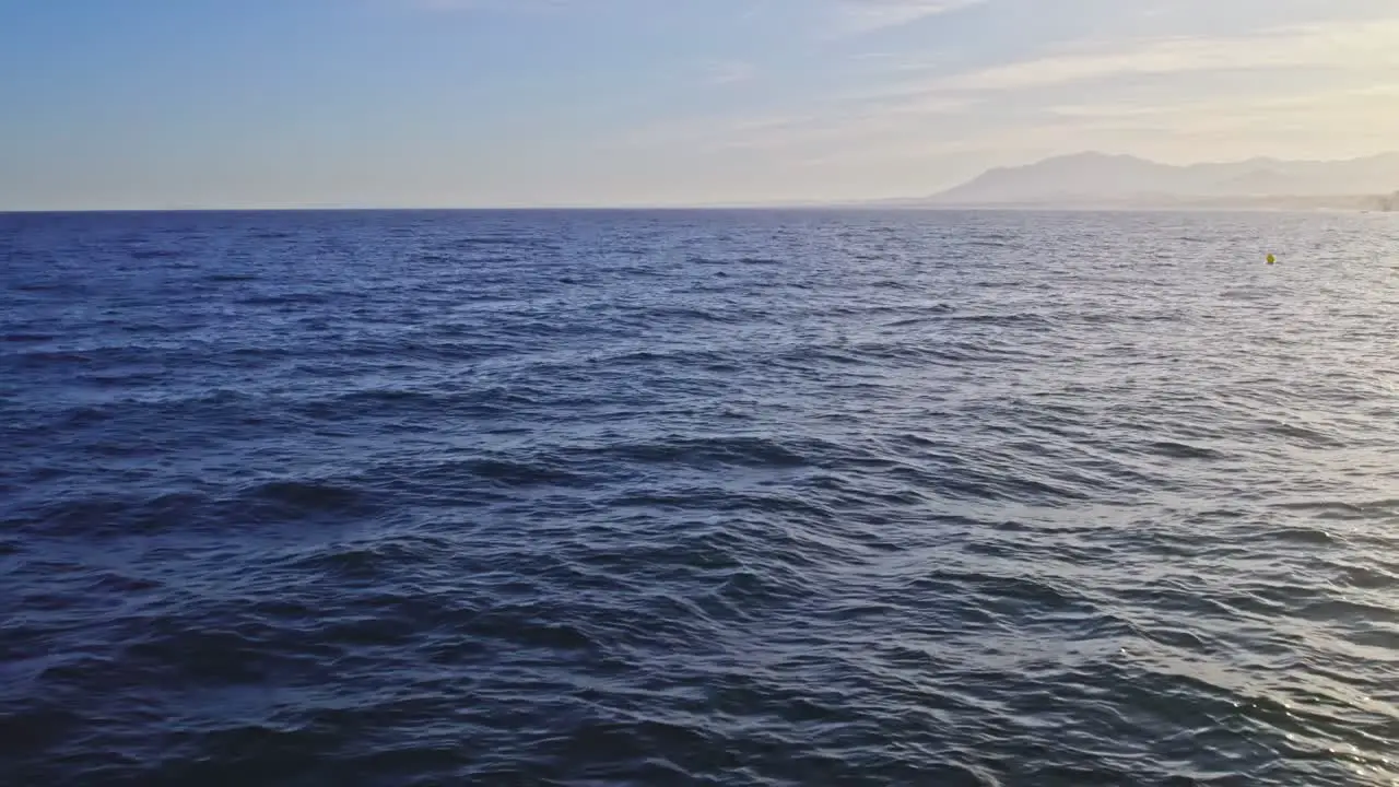 Mediterranean sea waves during sunset