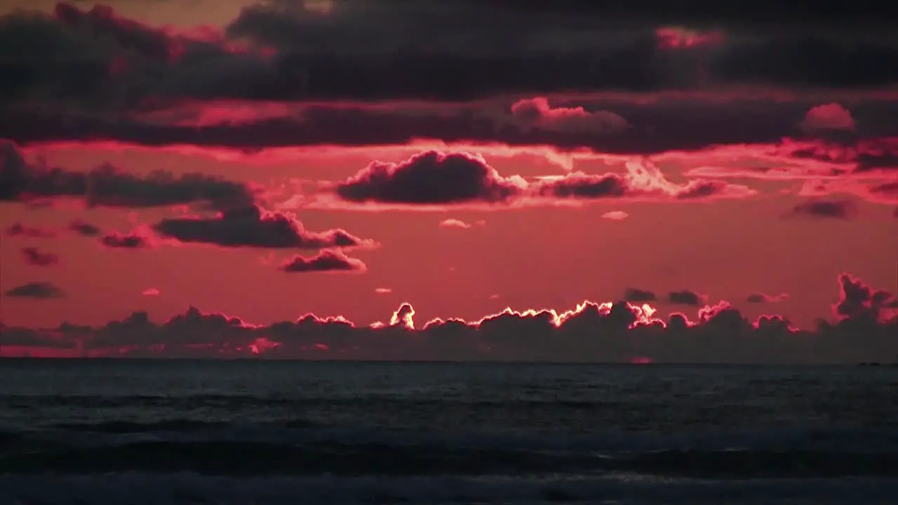 handheld shot of a beautiful sunset over the Pacific on the Olympic Peninsula