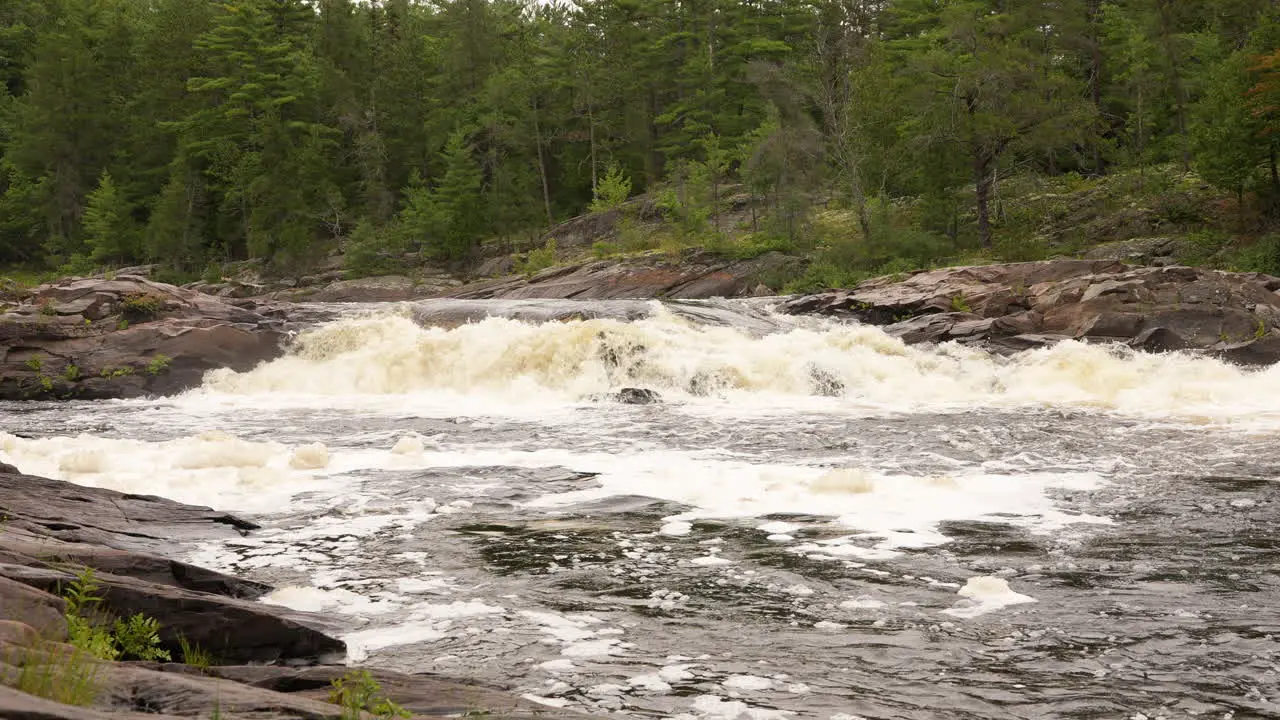 Rushing river white water rapids slow motion