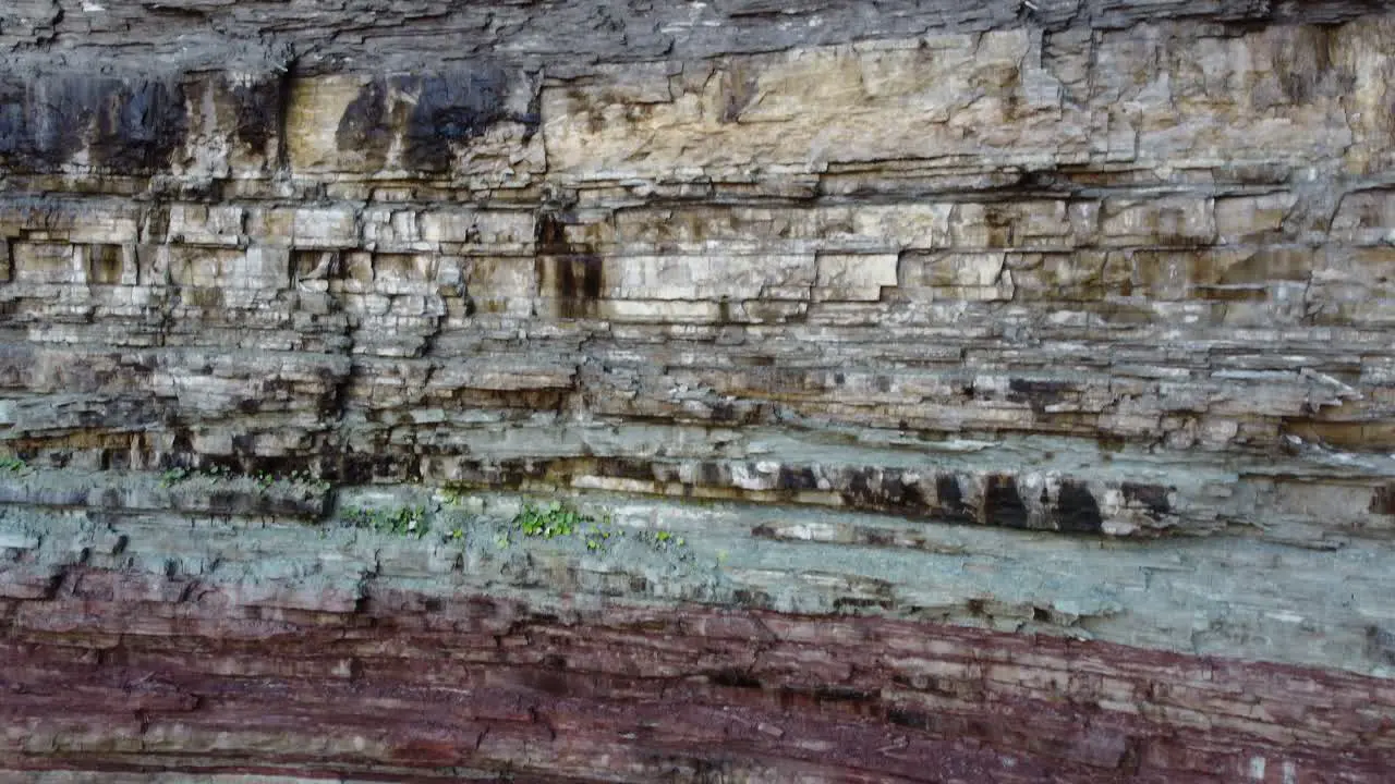 geological rock strata colored stratified rock layers in the escarpment