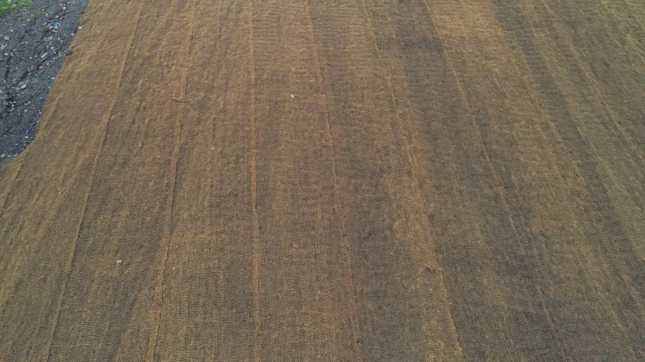 Coal dump restoration with coconut fibre aerial sigth