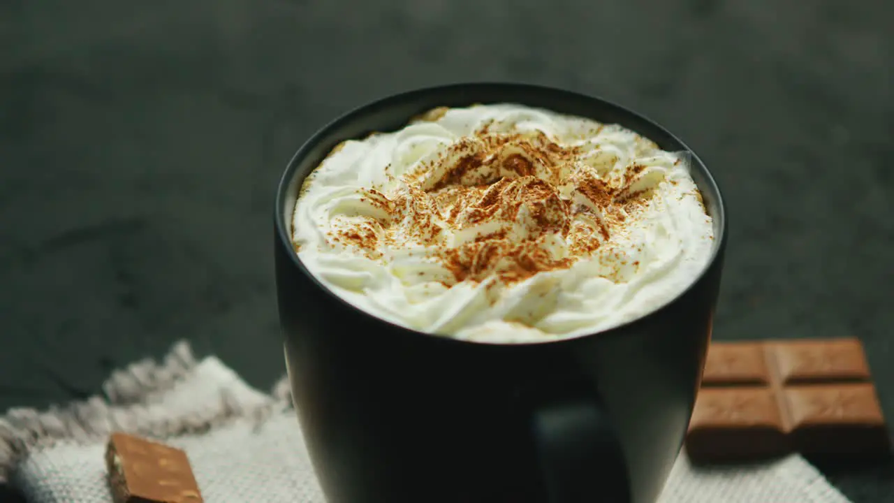 Cup of coffee with whipped cream