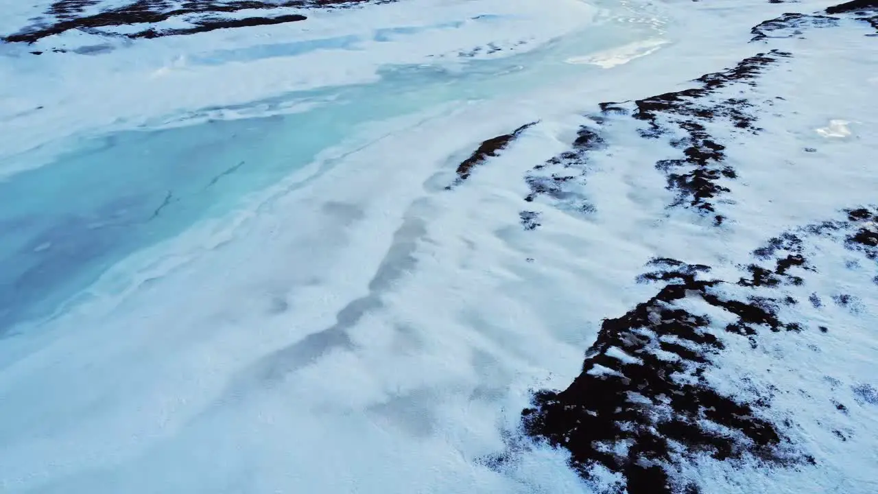 Snow and ice on volcanic ground