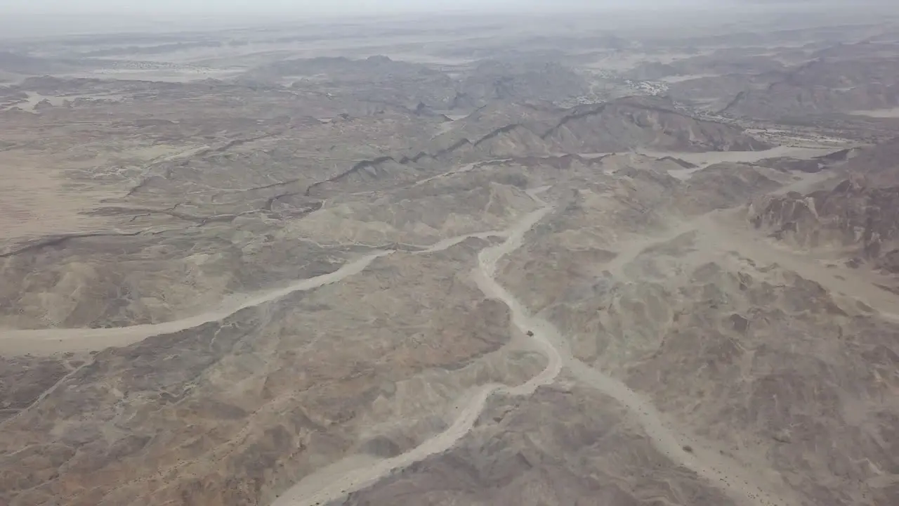 Aerial panning shot of Goanikontes landscape