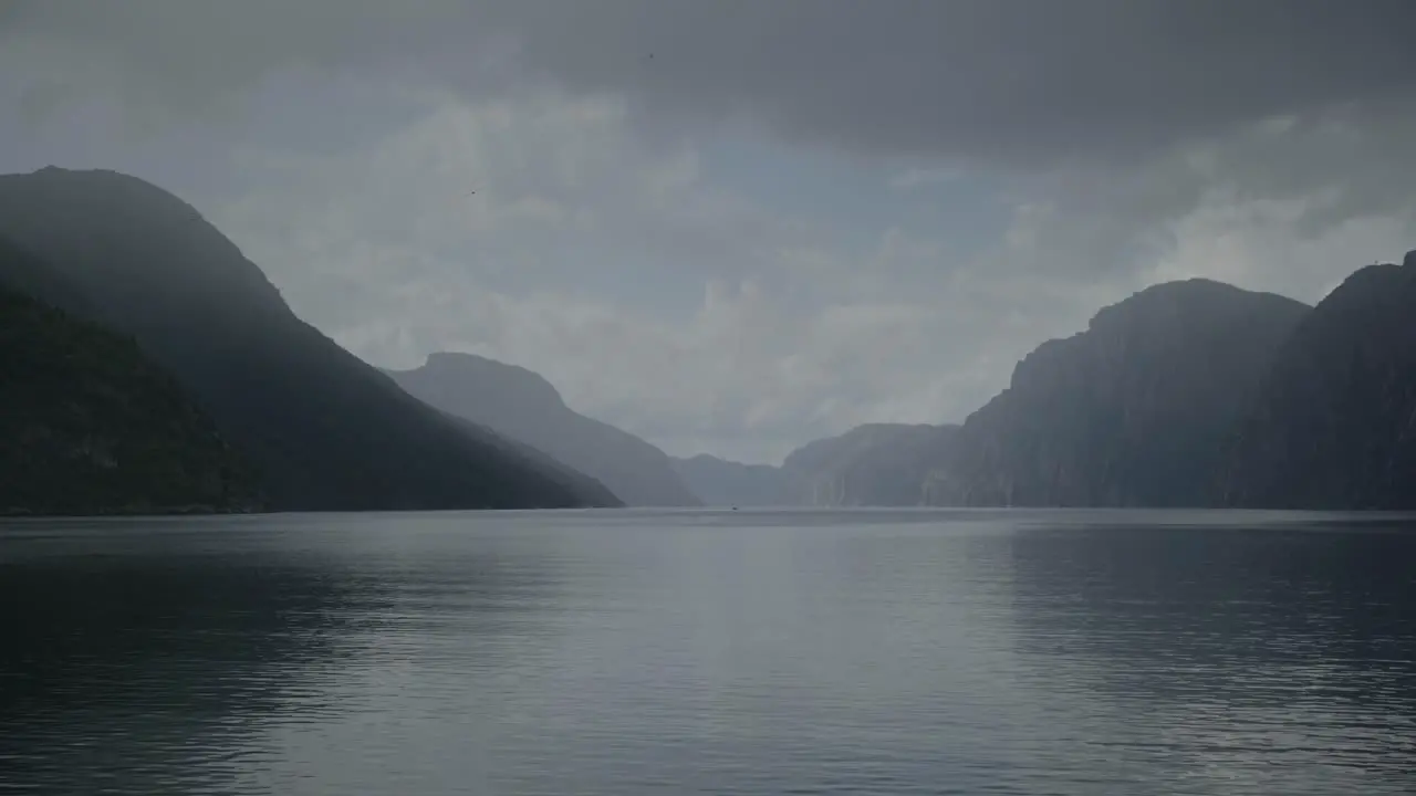 riding a ship through the lysefjord in norway