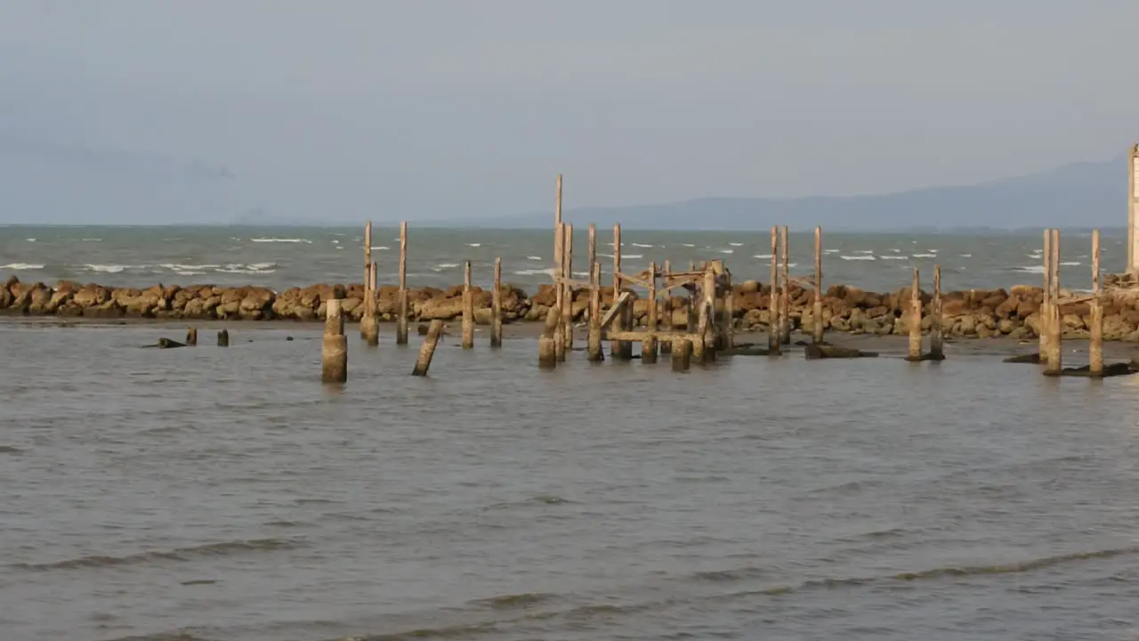 eye level shot on the kartini beach rembang central java on September 18 2022