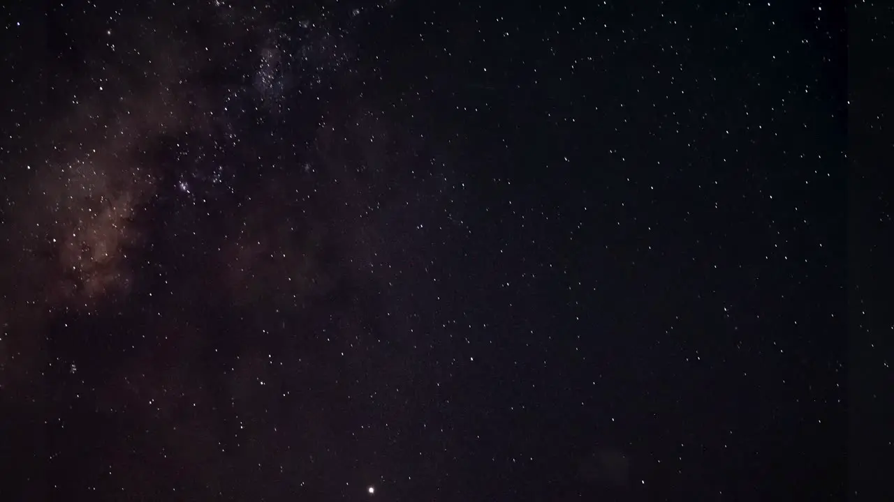 Overnight time-lapse showing the Milky Way passing across the sky