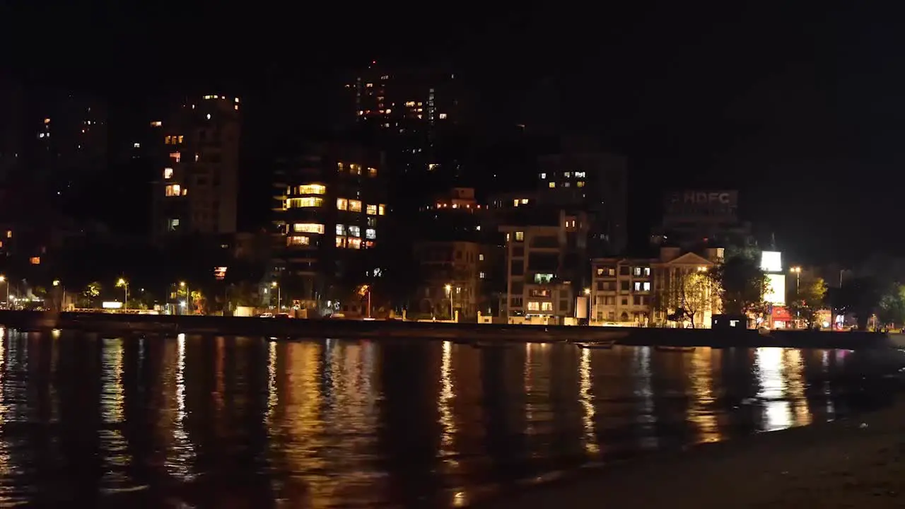 Timelapse of beach in Mumbai at night