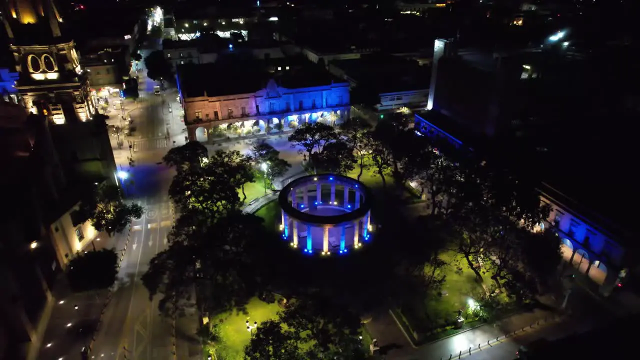 Guadalajara Night Aerial of Jalisciences Ilustres Park