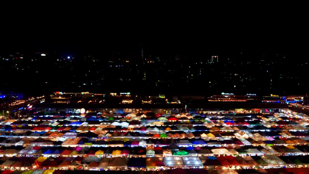 talad rod fai nighttime view