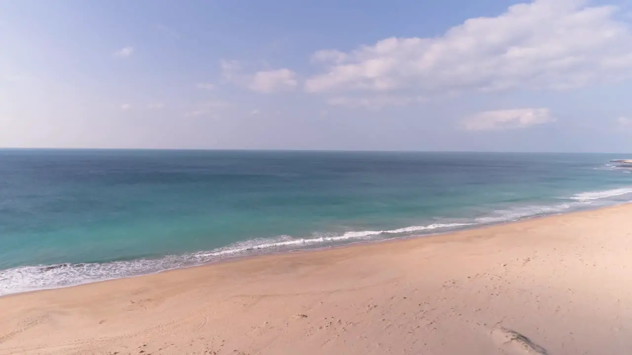 Beautiful aerial view of European beach and sea in Los Canos de Meca in Spain