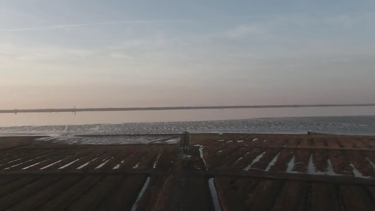 Beautiful Afternoon Sky Over Tidal Flat Of North Sea Near Husum In Germany