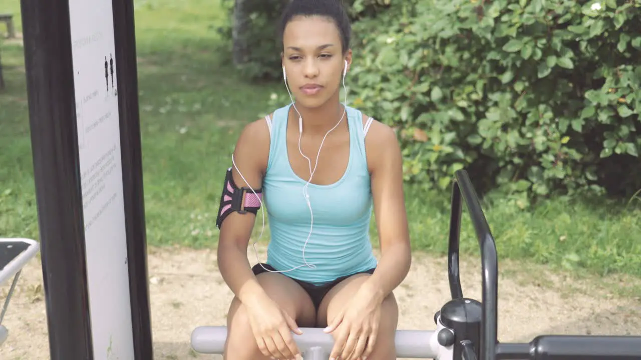 Girl exercising in park