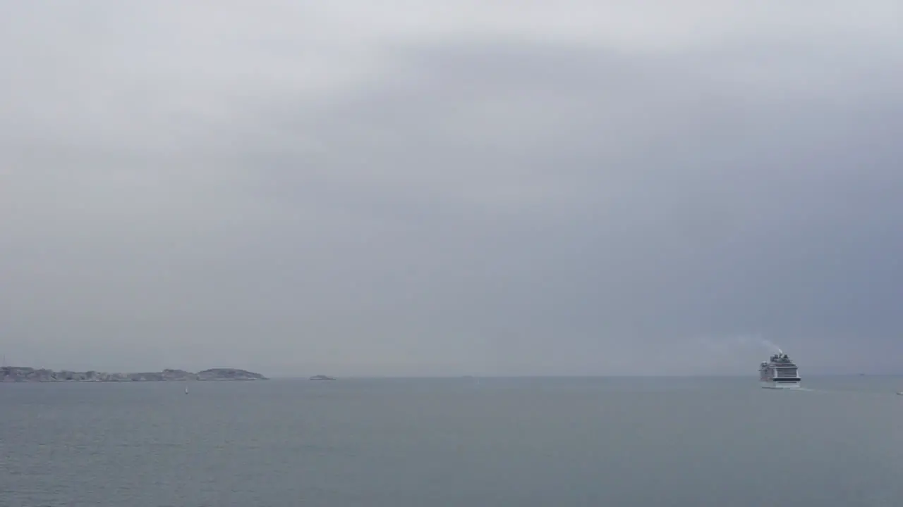 Ship cruising on the mediterranean sea