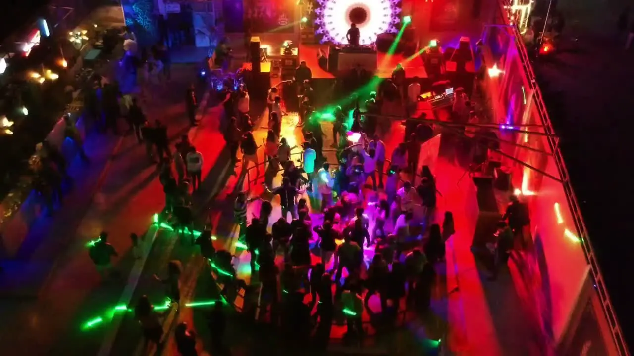 New Year party shoot aerial footage