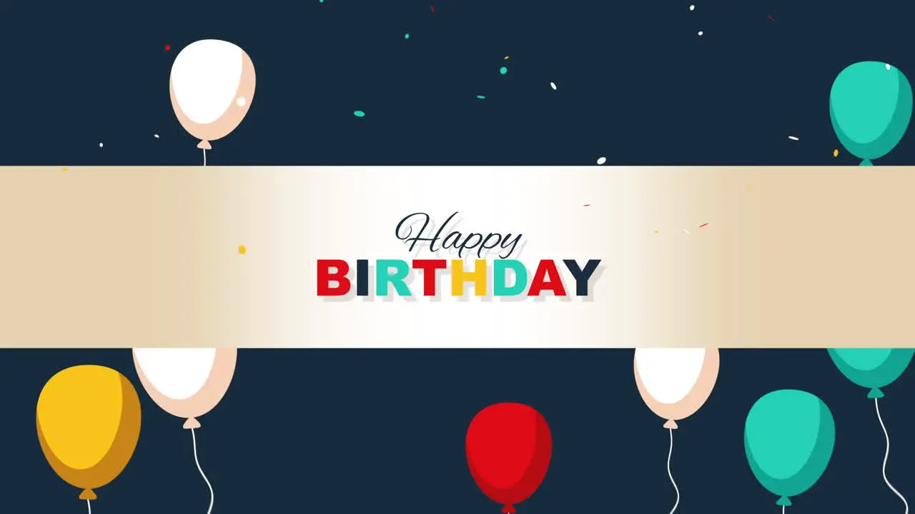 Animated closeup Happy Birthday text on holiday background 8