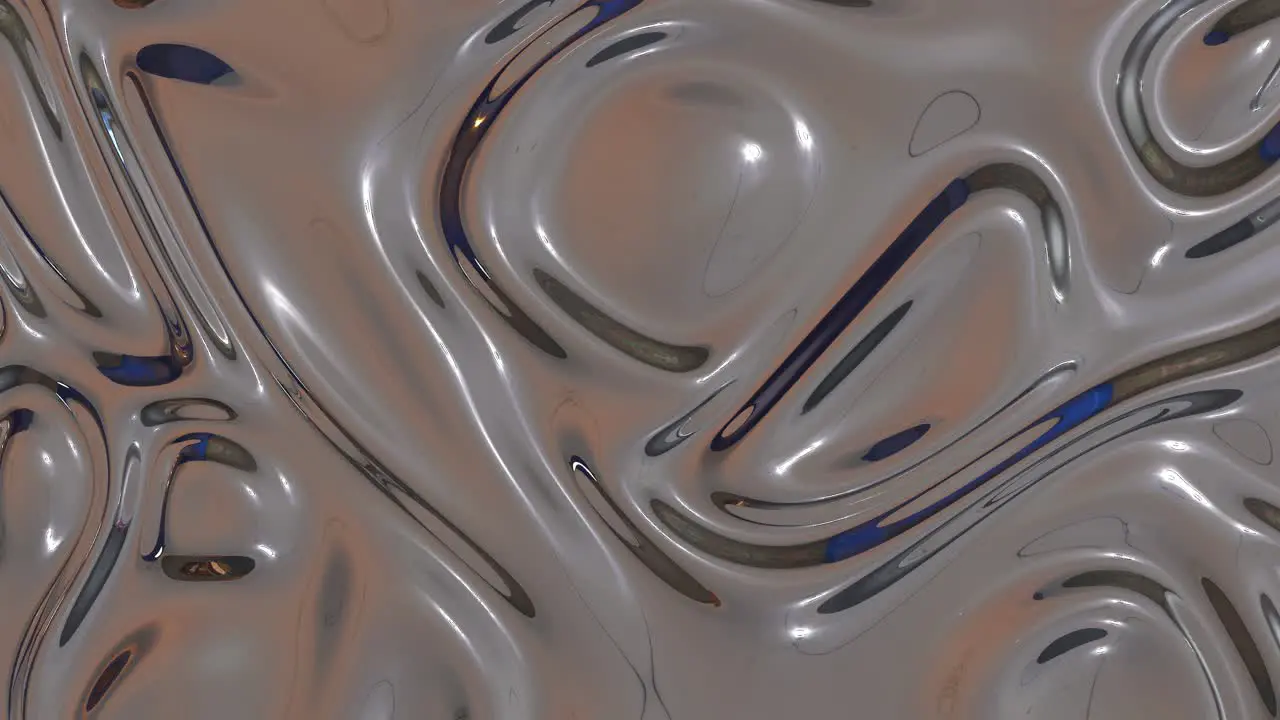 Silver metallic viscous liquid fluid realistic abstract loop animation 3d background