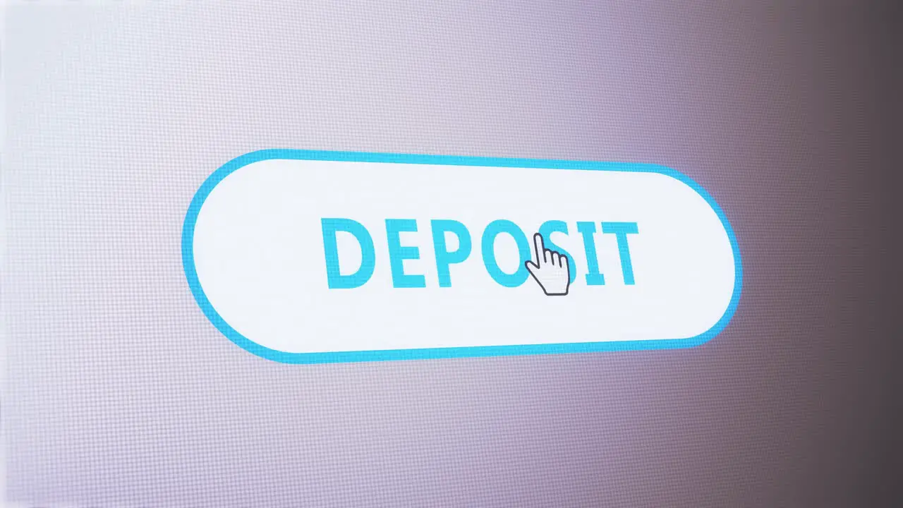 Deposit button tag pressed on computer screen by cursor pointer mouse