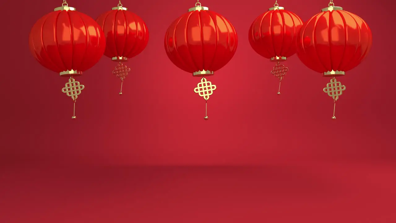 Chinese style animation lantern on red background Happy chinese new year