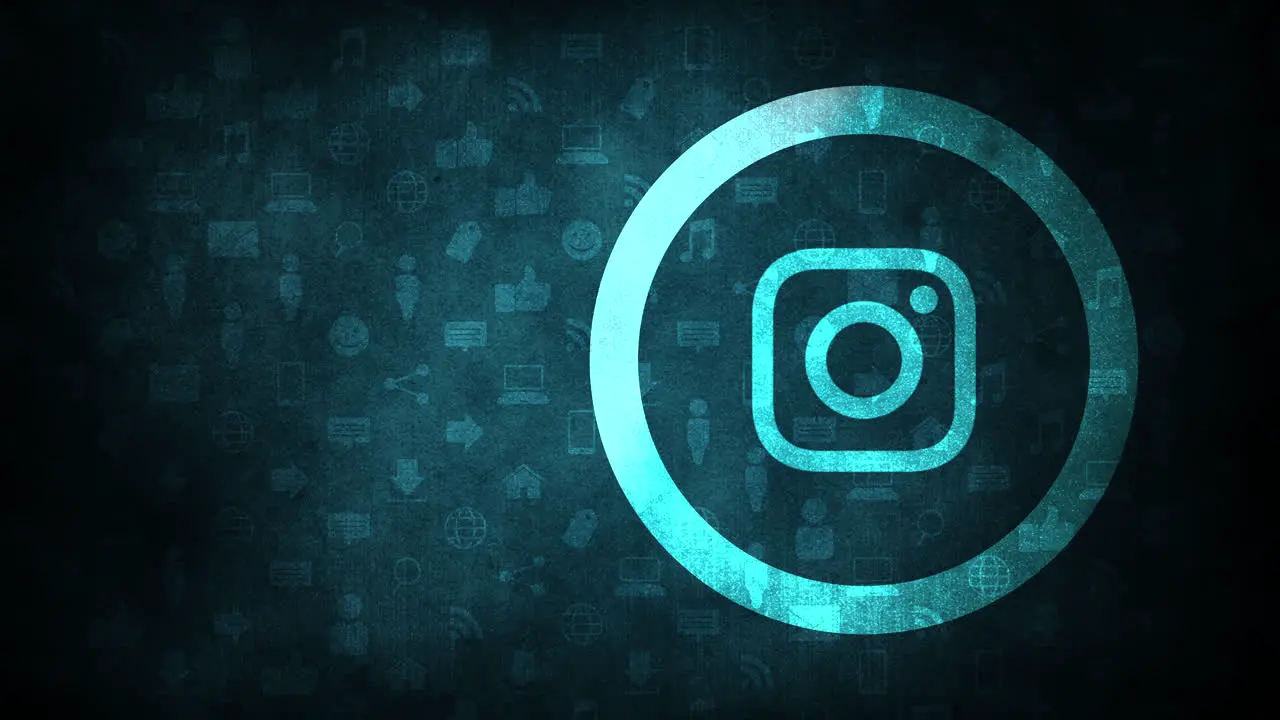 Motion icons of Instagram social network on simple background 8