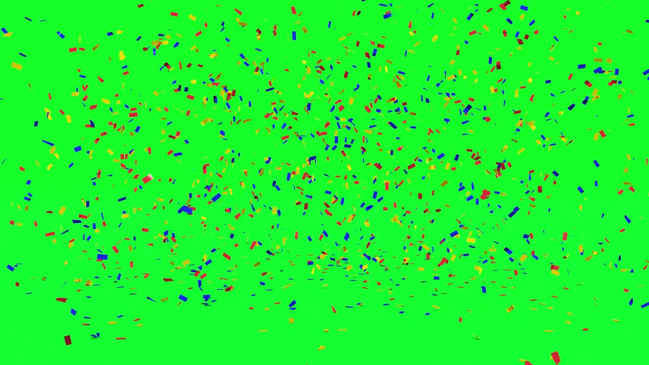 Green screen Confetti colorful shredded papers falling