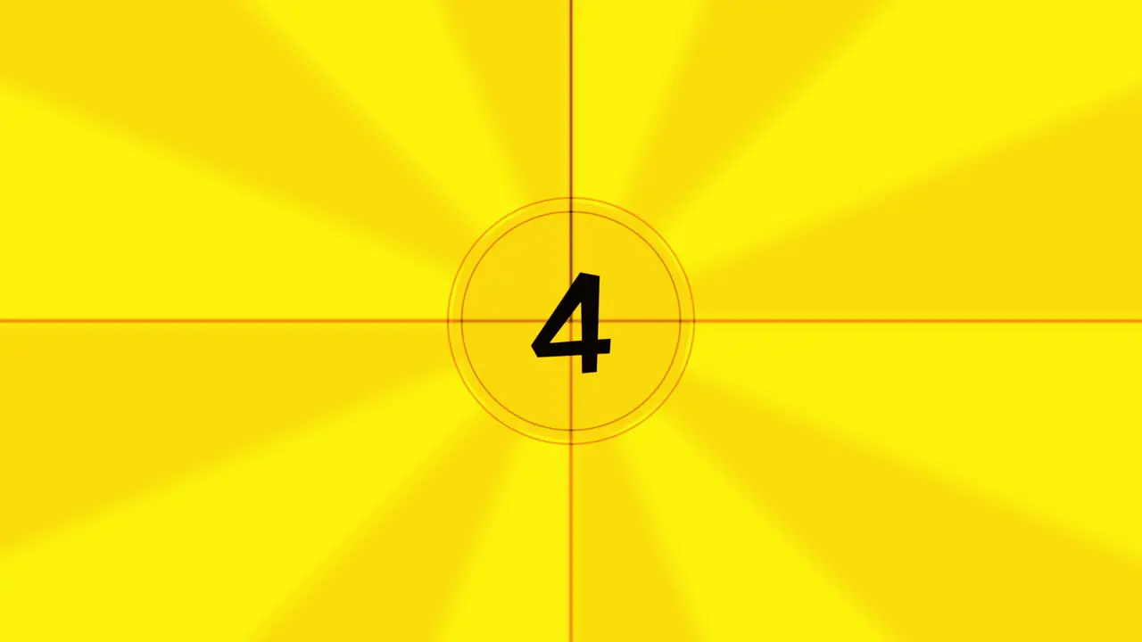 Motion yellow digital film countdown in modern style