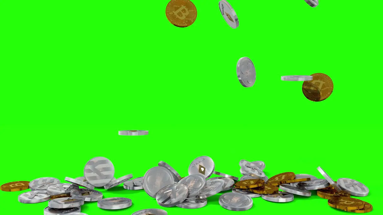 Green Screen Cryptocurrencies Falling