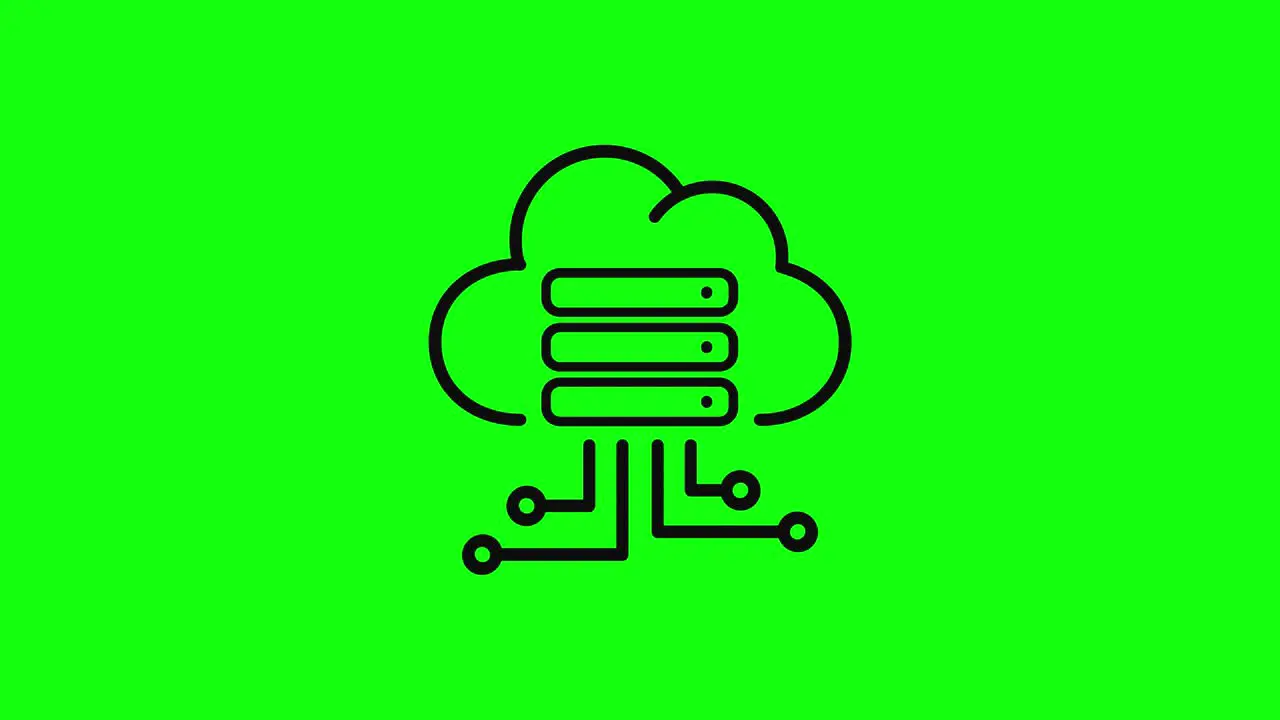 server cloud icon database green screen