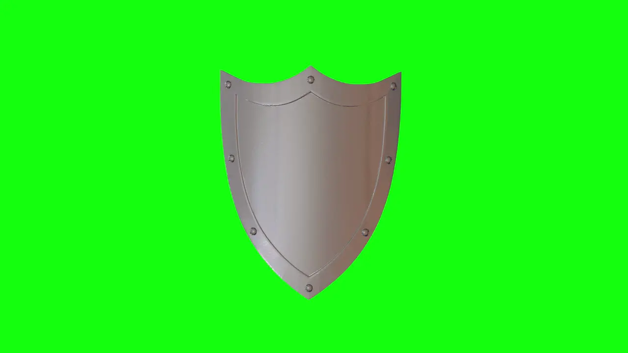 8 animations 3d metal medieval armor shield green screen