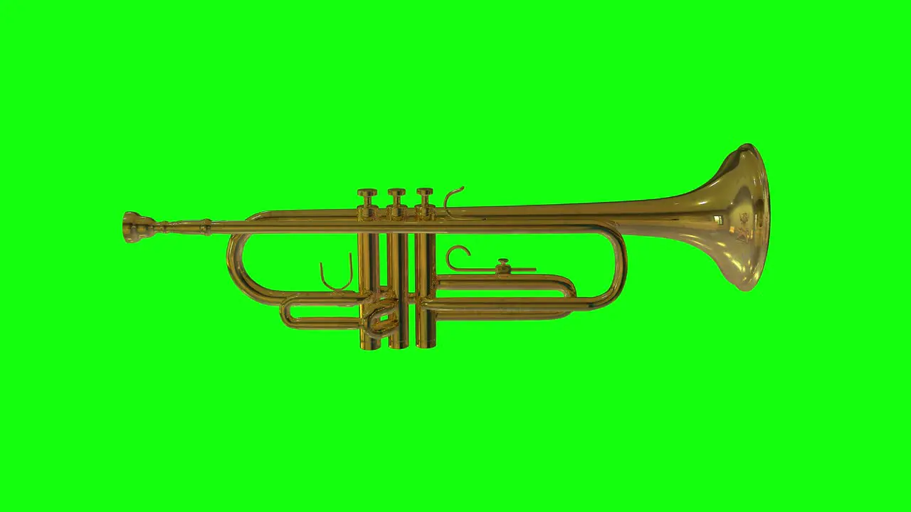 8 animations 3d golden trumpet green screen