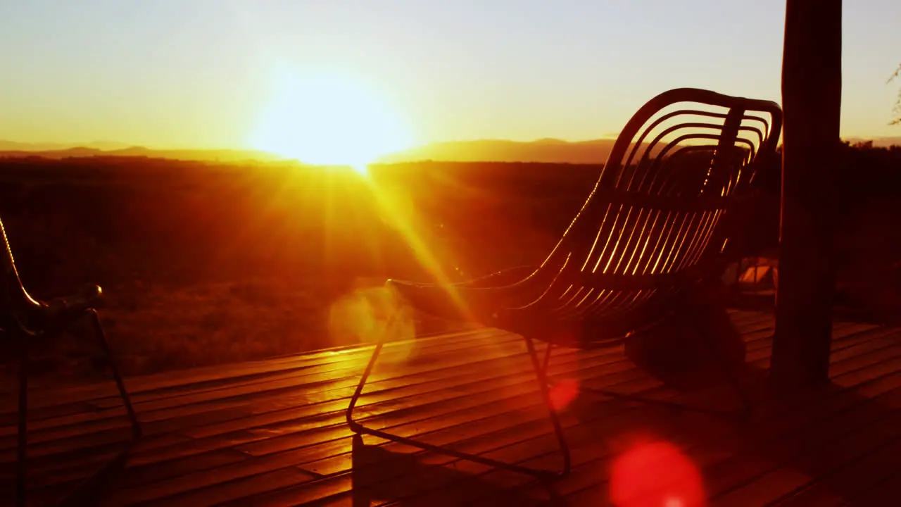 Chair in the porch at farmhouse 4k