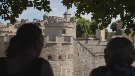 Exterior Of The Tower Of London England UK With Tourists In Foreground