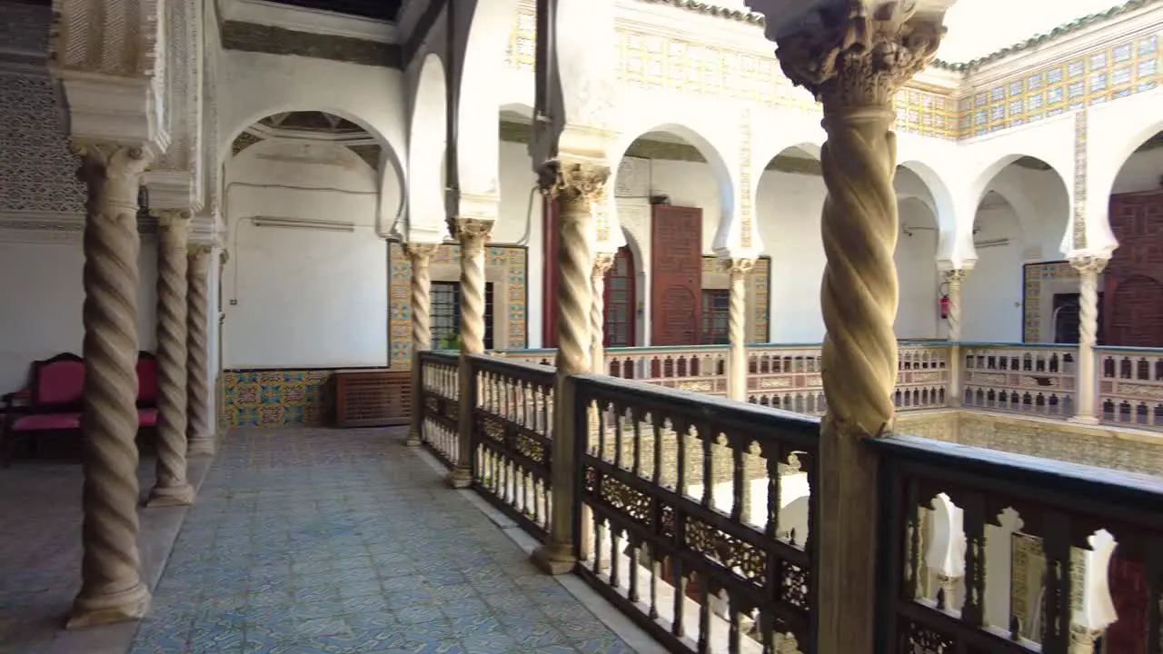 small terrace of the dar aziza palace which overlooks the center of the palace