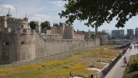 Exterior Of The Tower Of London England UK With Gardens Planted For Superbloom Event 4