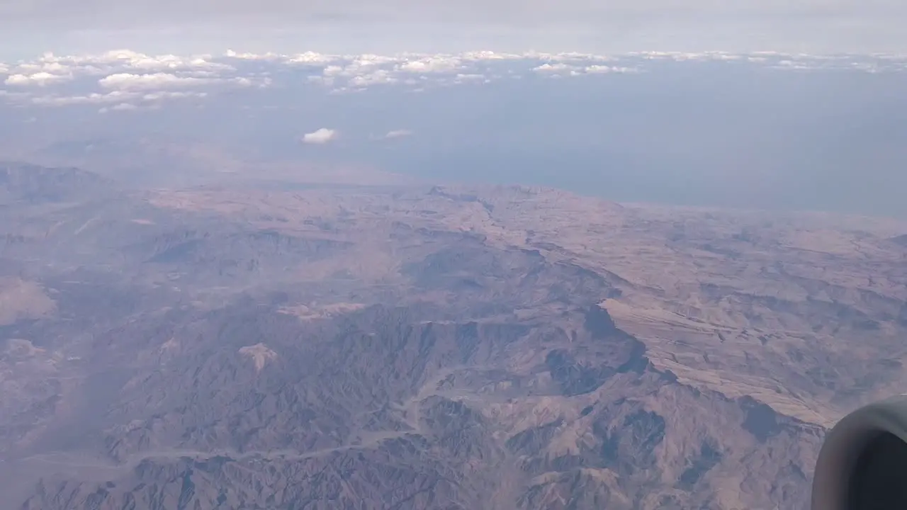 A view from the aeroplane of the terrain and topography of Gulf