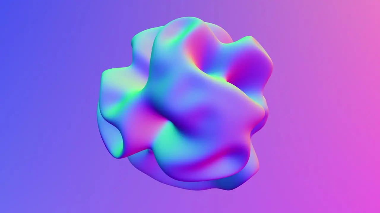 Abstract 3d rendering of colorful curved shapes with depth