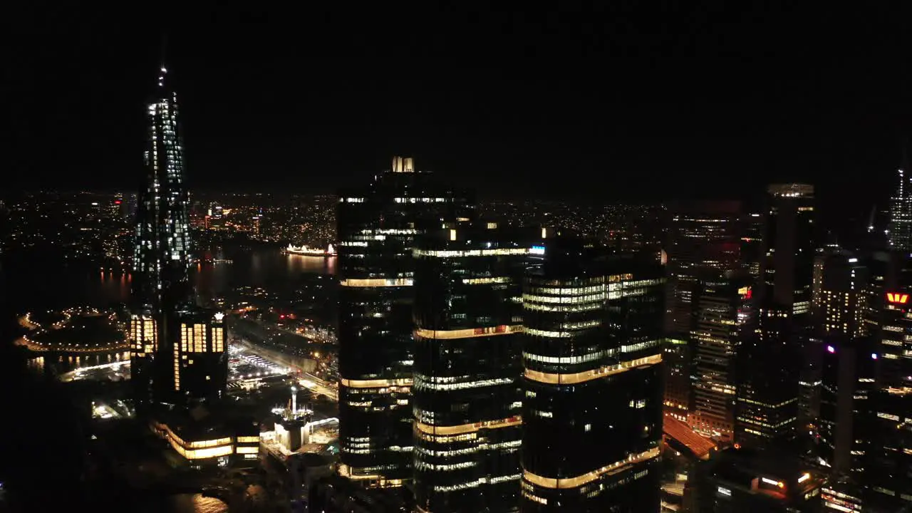 Sydney Night Flight over Darling Harbour