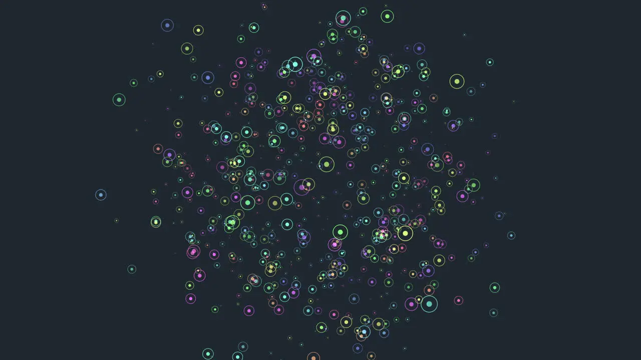 Vibrant dot circle against black background colorful pattern