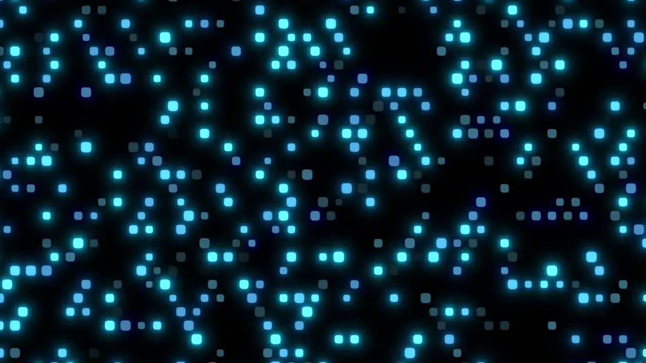 Random blue squares pattern with neon led light