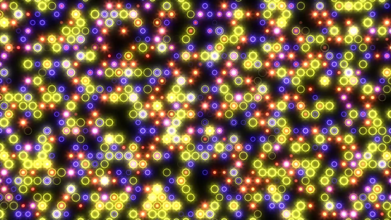 Random digital dots and rings pattern with neon led light