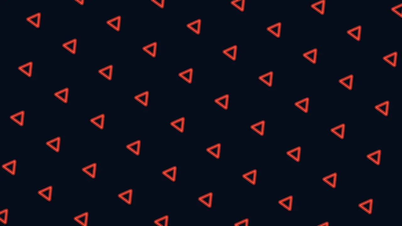 Flat triangles pattern in rows on black gradient