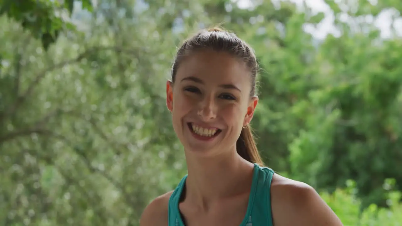 Woman smiling to camera