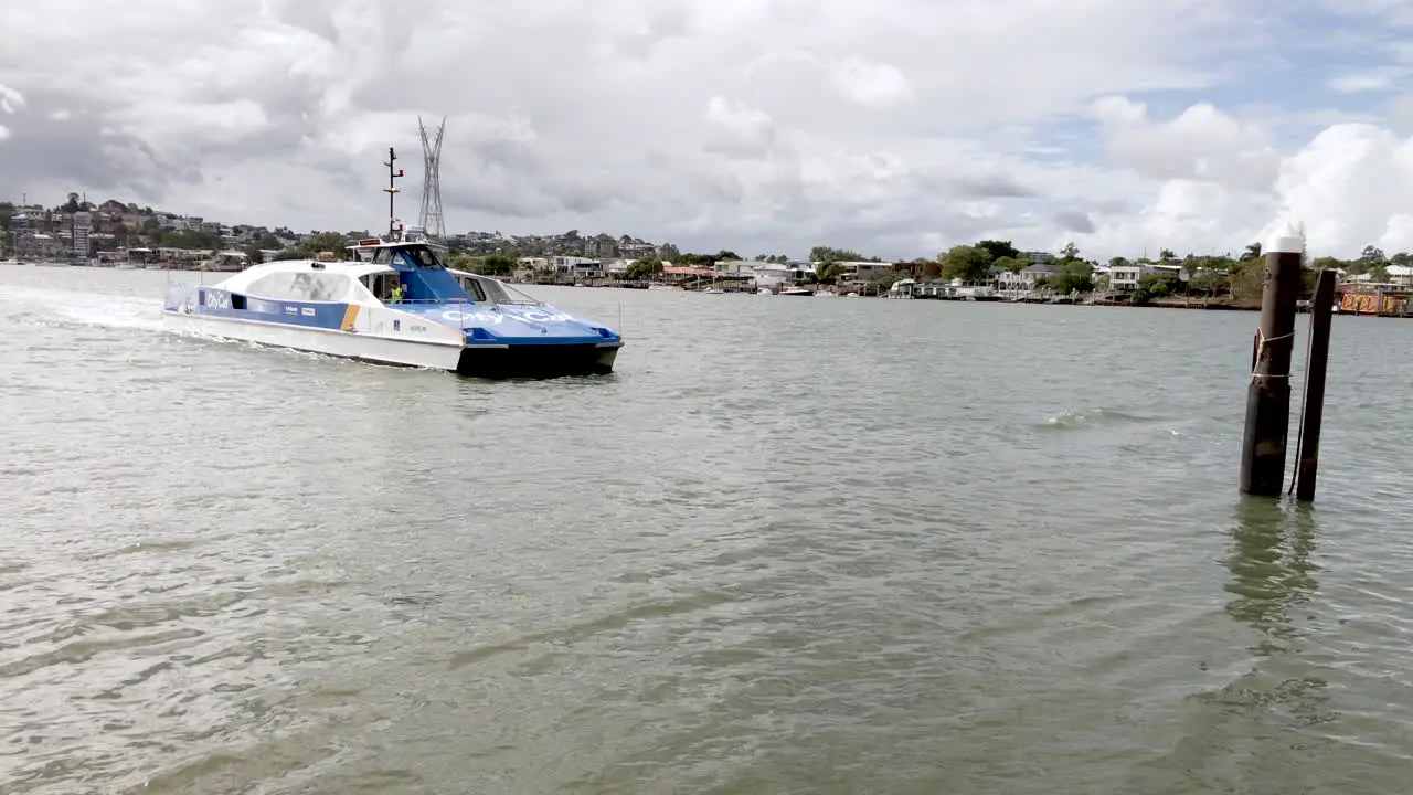 Brisbane City Cat Ferry sails into Teneriffe terminal