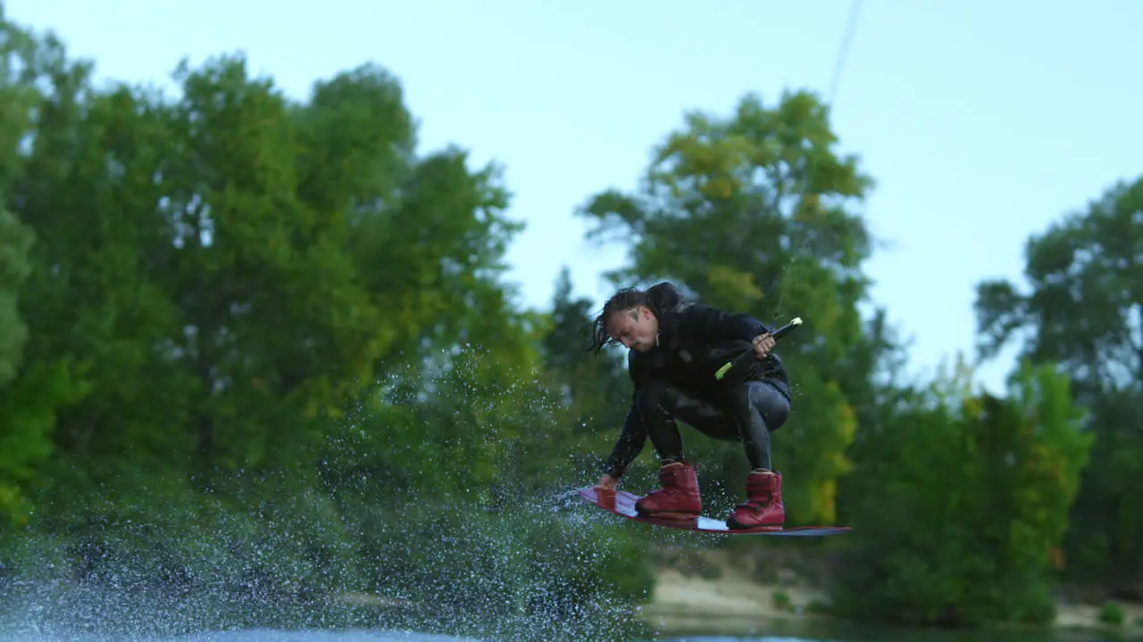 Man riding on waterski