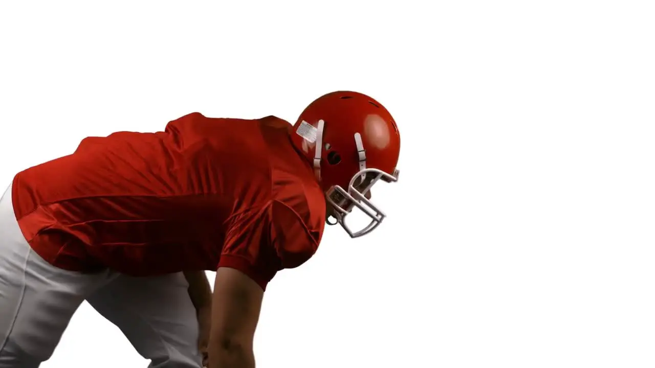 American football player on white background