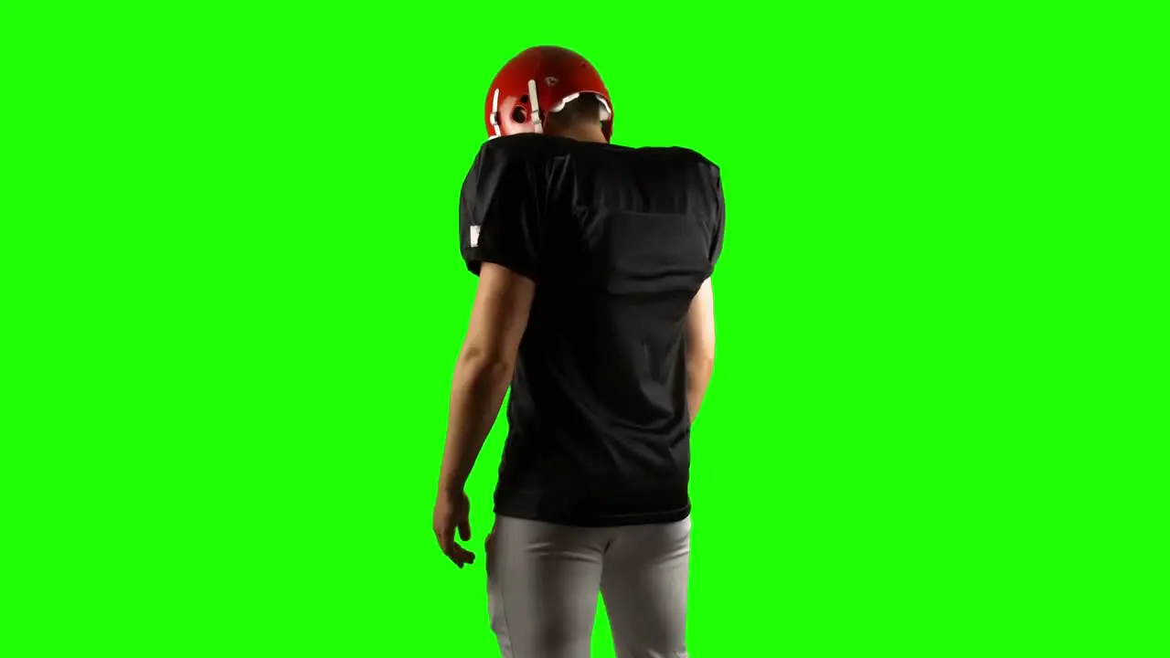 American football player on green screen